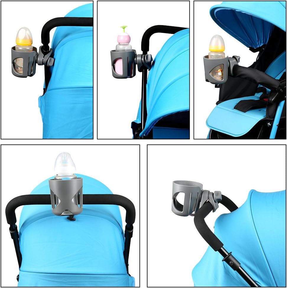 Accmor Universal Cup Holder, Stroller Cup Holder with Phone Holder, 360° Rotatable Large Caliber Designed Bottle Holder for Stroller, Bike, Wheelchair, Walker, Scooter