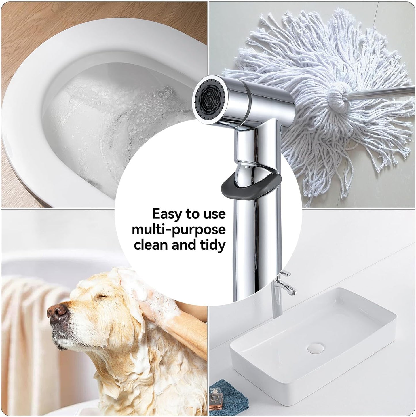 Handheld Bidet Sprayer for Toilet Kit Cleaning Assistant Jet Spray Bidet attachment for Toilet Adjustable Water Pressure Easy Control One Button to Shut-off Water