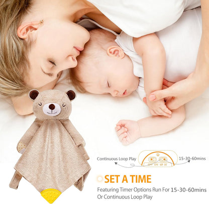 BEREST Unicorn Baby Sleep Soother 4-in-1 Sound Machine with Heartbeat & White Noise|Security Blanket & Pacifier Holder|Soothing Plush Toy for Newborns|Perfect Baby Registry Essential