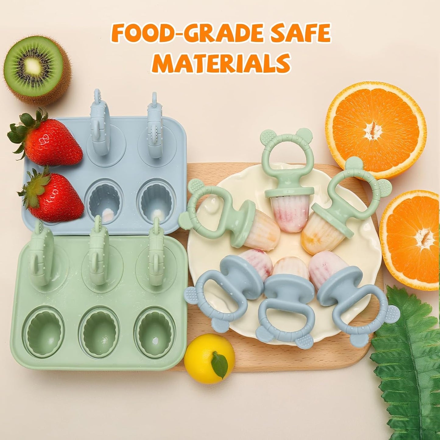 2-in-1 BPA-Free Ice Pop Molds & Silicone Baby Teethers for Teething Relief | Easy Fill Feeder for Breastmilk, Puree & Baby Food | Soothing, Fun & Safe Chewable Teething Toys for Infant & Toddler