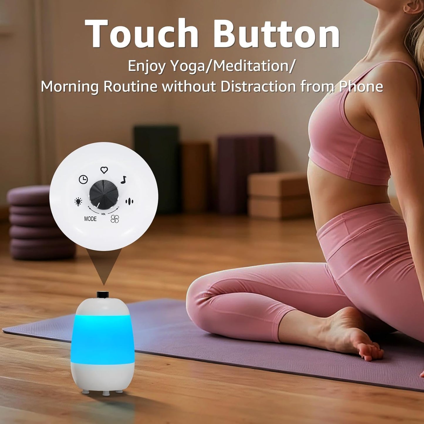 Uuffoo Sound Machine - White Noise Machine with Bluetooth Speaker and Night Light RGB, App Control, Portable Sleep Trainer, Soothing Sounds, Timer for Sleeping Bedside Bedroom