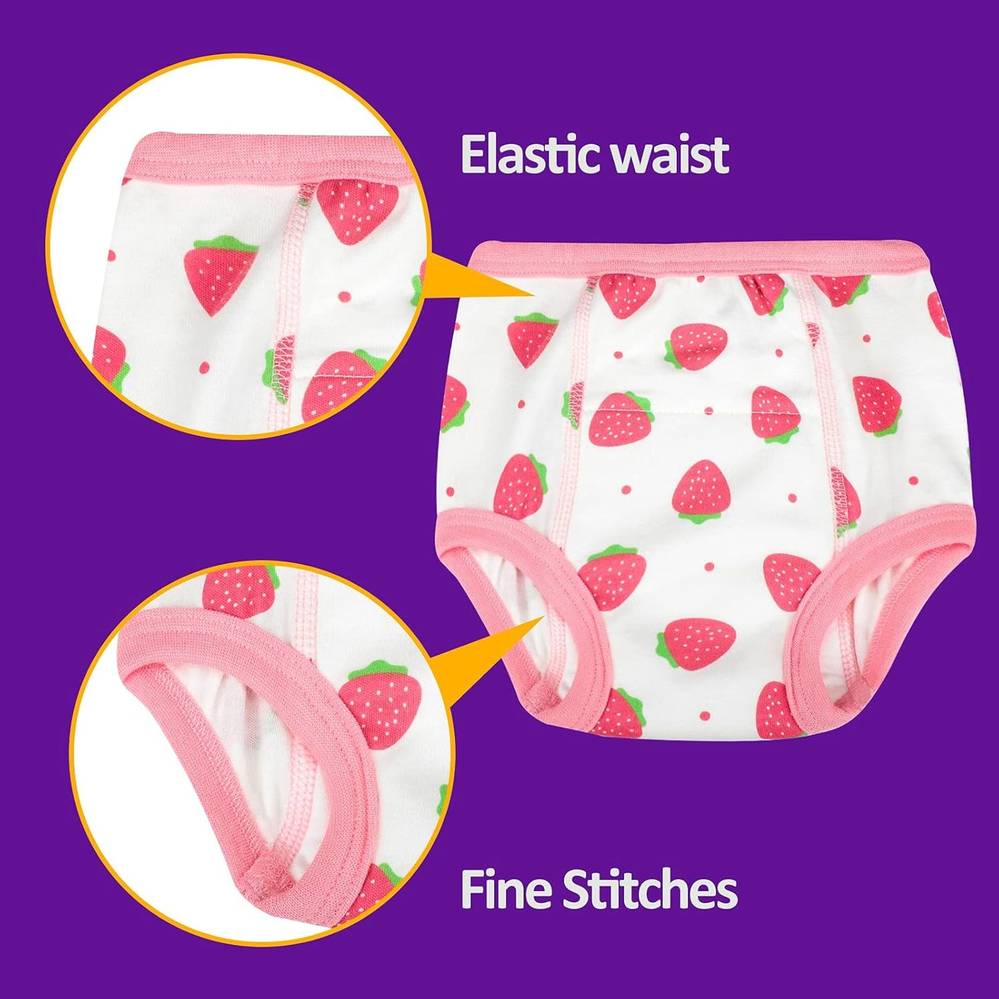 MooMoo Baby 8 Packs Potty Training Pants Cotton Absorbent Training Underwear for Toddler Boy and Girls 2T-9T