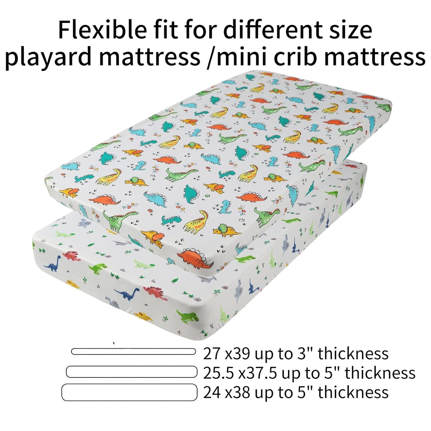 Onacosht Pack and Play Sheets 3 Pack for Baby Boy, Stretchy Jersey Knitted Portable Mini Crib Sheets Playard Mattress Cover, Woodland Animal Elephant Fox Lion Bear Giraffe Zebra Printing