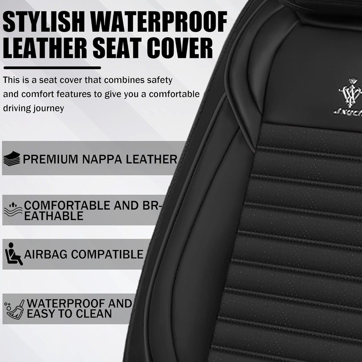 Seat Covers Fit for Mini Convertible 2009-2025 Premium Leather Car Seat Covers, Waterproof Non-Slip and Airbag Compatible, Fashion Car Seat Protector (Black Red,Front Set with Pillow)