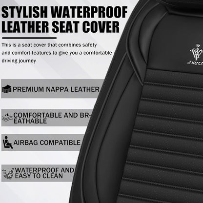 Seat Covers Fit for Mini Convertible 2009-2025 Premium Leather Car Seat Covers, Waterproof Non-Slip and Airbag Compatible, Fashion Car Seat Protector (Black Red,Front Set with Pillow)