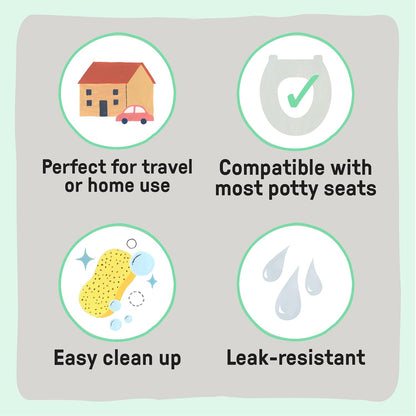 Ingenuity My Travel Potty, 2-in-1 Baby and Toddler Portable Potty Seat & Potty Ring, Lightweight Foldable, Includes Travel Bag & 3 Disposable Liners, Neutral