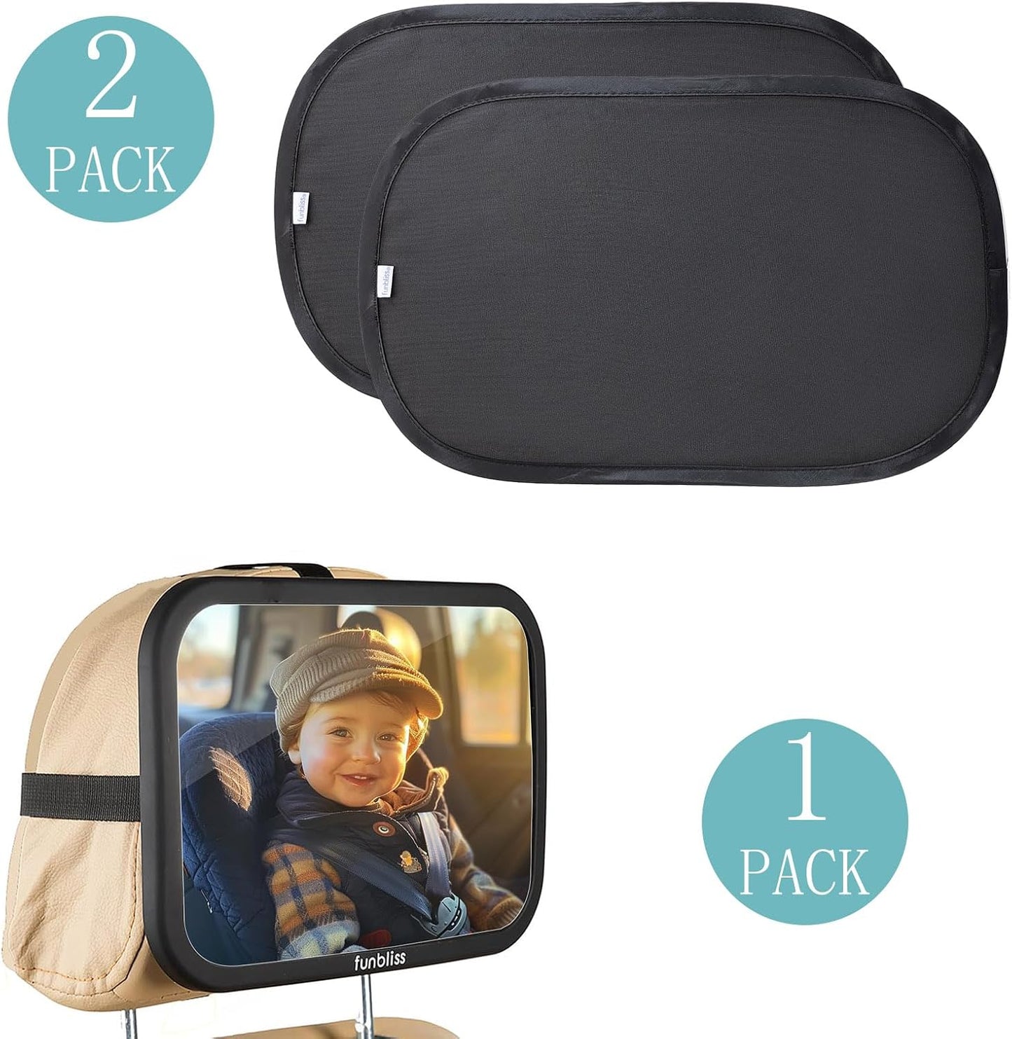 Baby Car Mirror Most Stable Backseat Mirror with Premium Matte Finish,Ultra High Definition PMMA Material, Secure and Shatterproof,Black