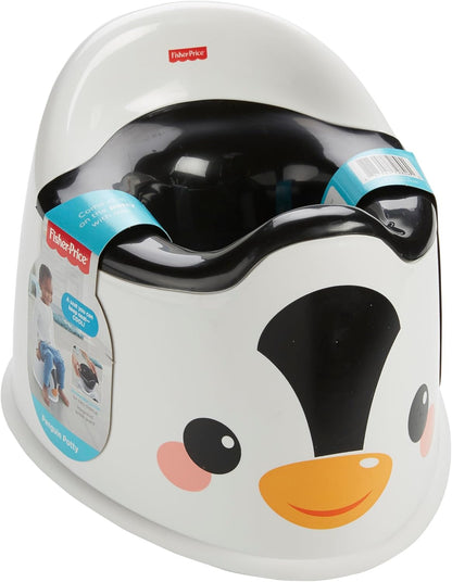 Fisher-Price™ Toddler Toilet Penguin Potty Training Seat, Portable Chair with Handles for Kids and Removable Bowl
