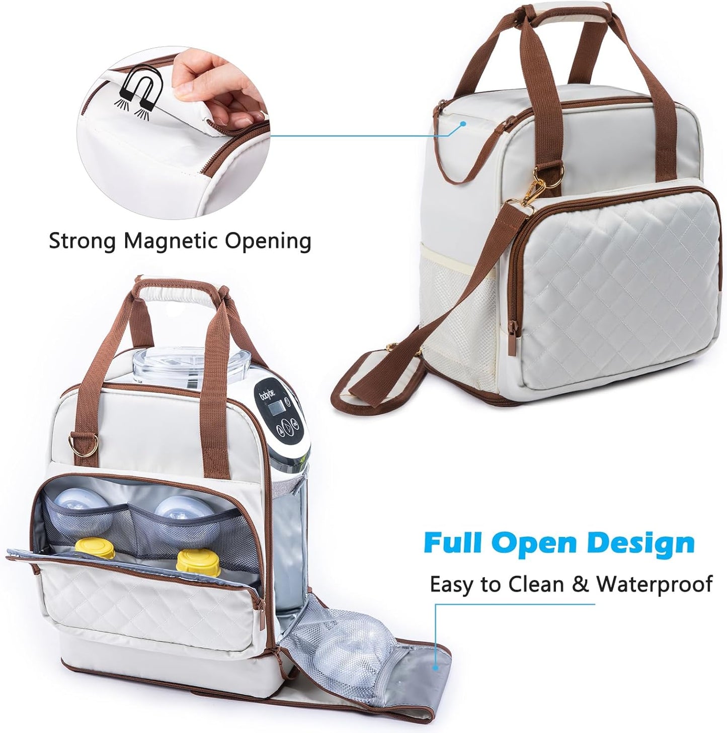 SFYBYHEART Carrying Case Compatible with Baby Brezza Formula Pro Mini Baby Formula Mixer Machine Carrying Bag - Baby Formula Mixer Travel Bag with Pockets for Baby Essential, Pumps, Baby Bottles