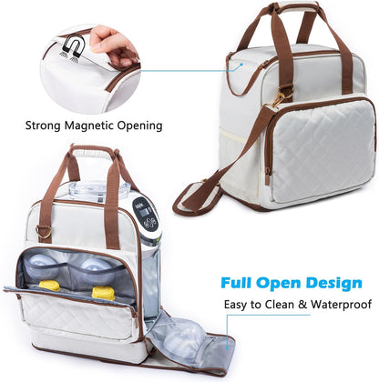 SFYBYHEART Carrying Case Compatible with Baby Brezza Formula Pro Mini Baby Formula Mixer Machine Carrying Bag - Baby Formula Mixer Travel Bag with Pockets for Baby Essential, Pumps, Baby Bottles