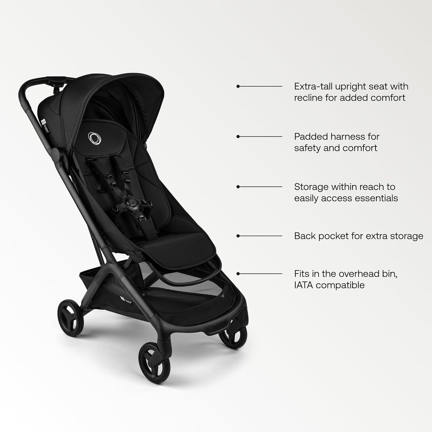 Bugaboo Butterfly 2 Travel Stroller, Ultra-Compact One-Second Fold, Lightweight and Airplane-Friendly (Indigo)