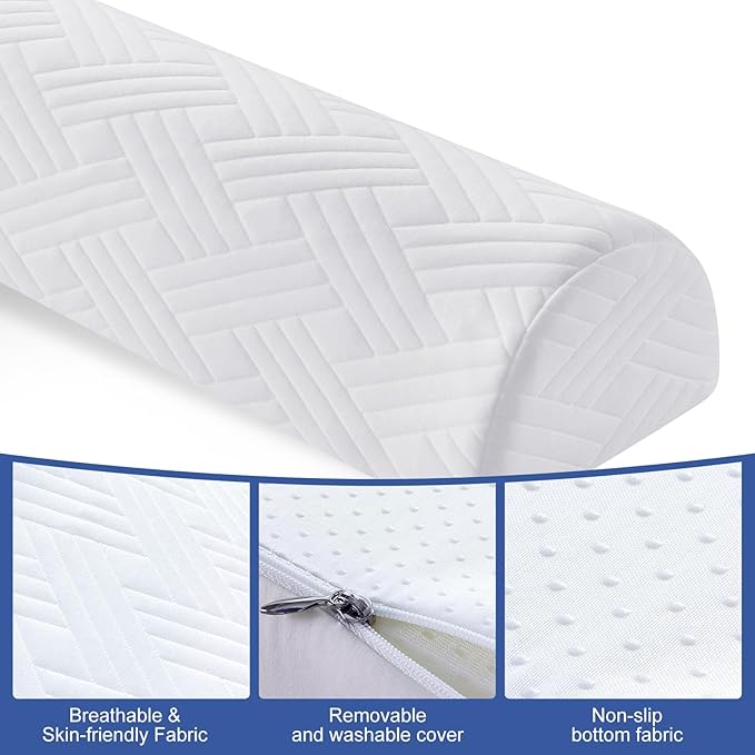 Ceekliybear 1-Pack Premium Foam Bed Bumpers for Toddler, Non-Slip Bed Rails for Toddlers for Twin, Queen, King Beds, Machine Washable Bumpers Cover for Easy Care（Size：52" x 7" x 5"）