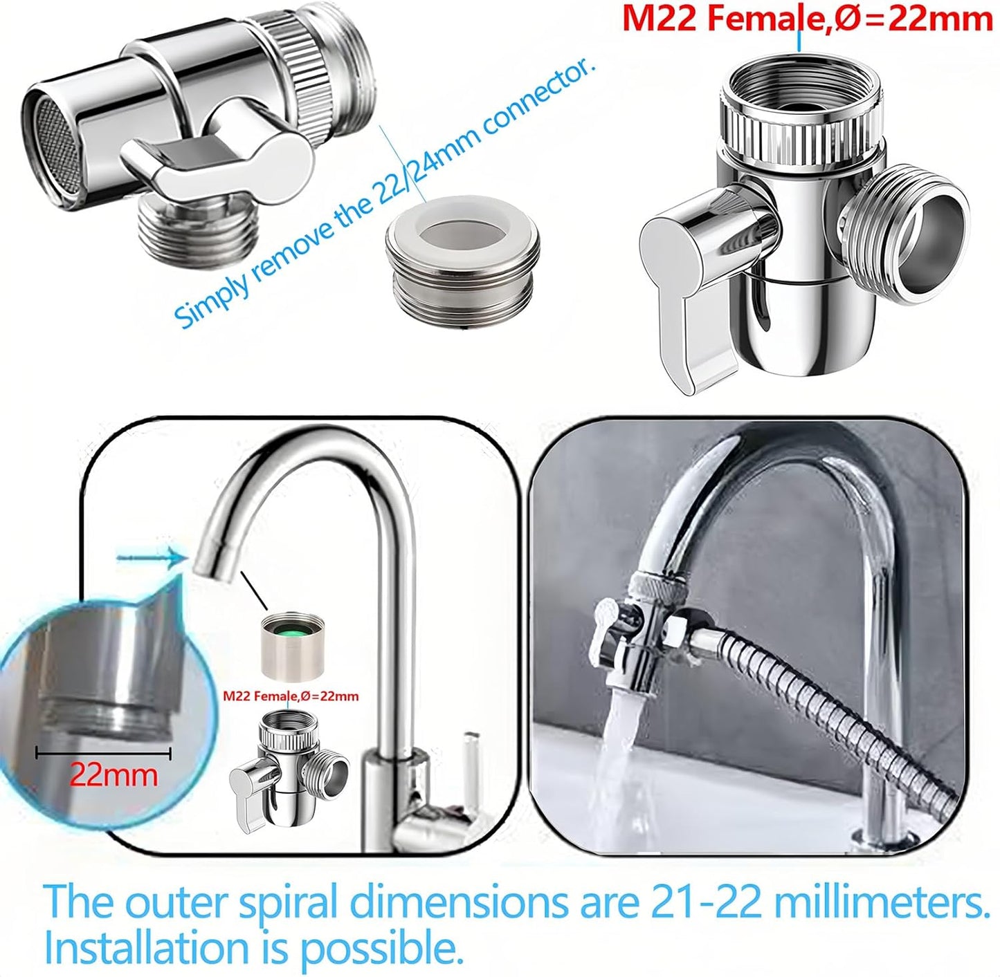 Handheld Bidet Sprayer Toilet Bathroom Douche Cloth Washing Diaper Cleaning Shower Head with with 2 Way Shower Diverter, 59in Hose and Hand Shower Holder