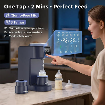 Momfann Formula Maker Pro, 2-Minute Quick Mix Baby Formula Dispenser, One-Touch Automatic Milk Maker, 3 Formula Temps + 4 Hot Water Choice, 2L Tank & Sealed Powder Container for Clump-Free Formula