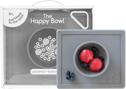 ezpz Happy Bowl - 24 Months + (Sage) - 100% Silicone Suction Bowl with Built-in Placemat – Dishwasher Safe