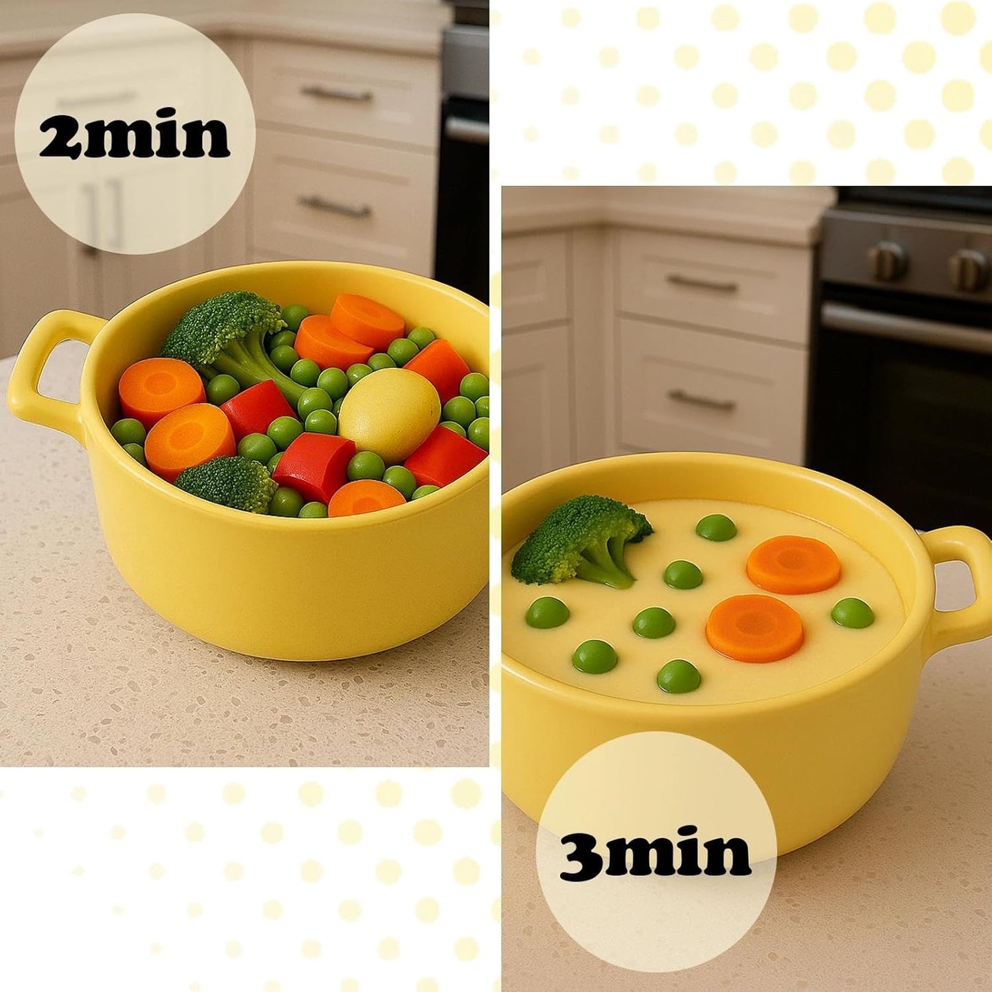 Small Silicone Steamer Microwave, Steamer for Baby Food Maker, Vegetable, Egg, 100% Food Grade Silicone Microwave Bowl with Lid and Handle, Non-stick, Easy Clean, Dishwasher Safe, 19oz
