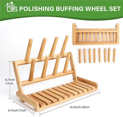 GiftAmaz Bamboo Baby Bottle Drying Rack, Space Saving Countertop Bottle Holder Portable Dryer Rack Organizer for Baby Bottles, Cups, Pacifiers and Accessories, Birthday Box for Women Mother Mom