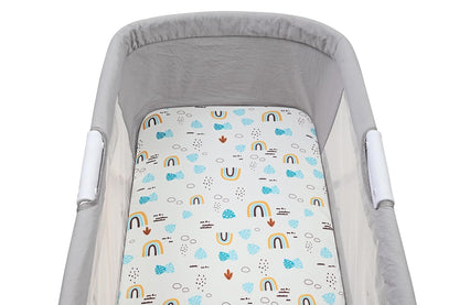 Onacosht Stretchy Bassinet Sheets 33" x 19" Compatible with Mika Micky, KoolaBaby (3 in 1), BabyBond, HARPPA and RICUTON Bedside Bassinet, 3 Pack for Baby Boy and Girl, Pink Floral