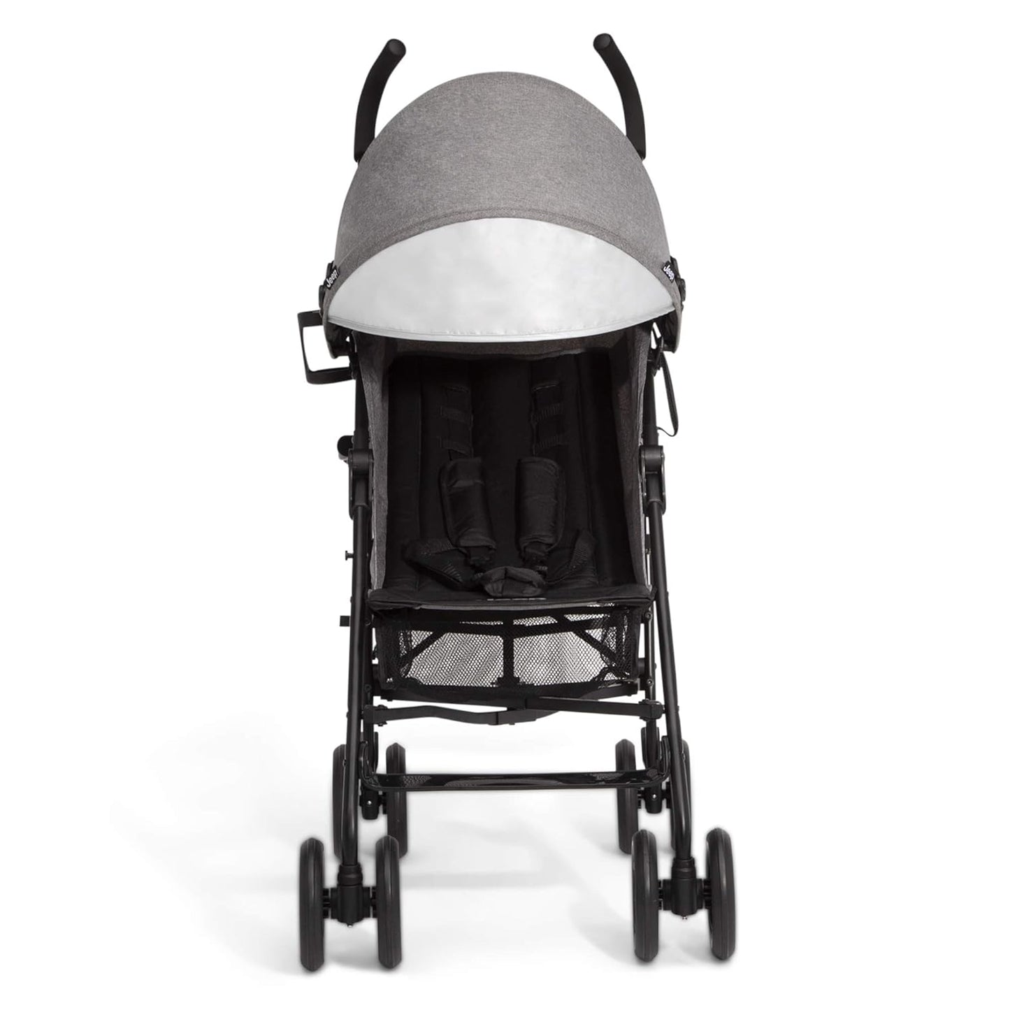 Jeep PowerGlyde Plus Stroller by Delta Children Lightweight Travel Stroller with Smoothest Ride, Aluminum Frame, 4-Position Recline, Extra Large Storage Basket, Black