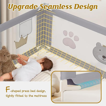 JWPEHOE Height Adjustable Bed Rail for Toddlers, Kids Safety Baby Bed Rail for Twin/Full/King/Queen Size Bed (1 Side, 54 Inch)