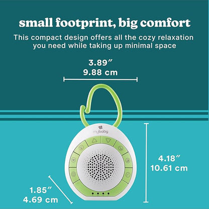 MyBaby Sound Machine, White Noise for Baby, Travel, Nursery and On The Go, 4 Soothing Sounds, Integrated Clip, Small and Lightweight, Great for Registry Gift