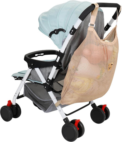 Accmor Universal Stroller Organizer, Large Storage Stroller Bag Fits for Uppababy, Nuna, Britax, Doona Strollers, Non-Slip Adjustable Storage Mesh Caddy Accessories for Stroller Crib