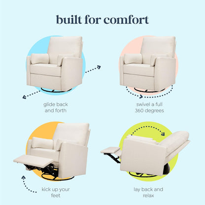 Carter's by Davinci Ethan Swivel Recliner in Performance Forest Green Linen, GREENGUARD Gold & CertiPUR-US® Certified