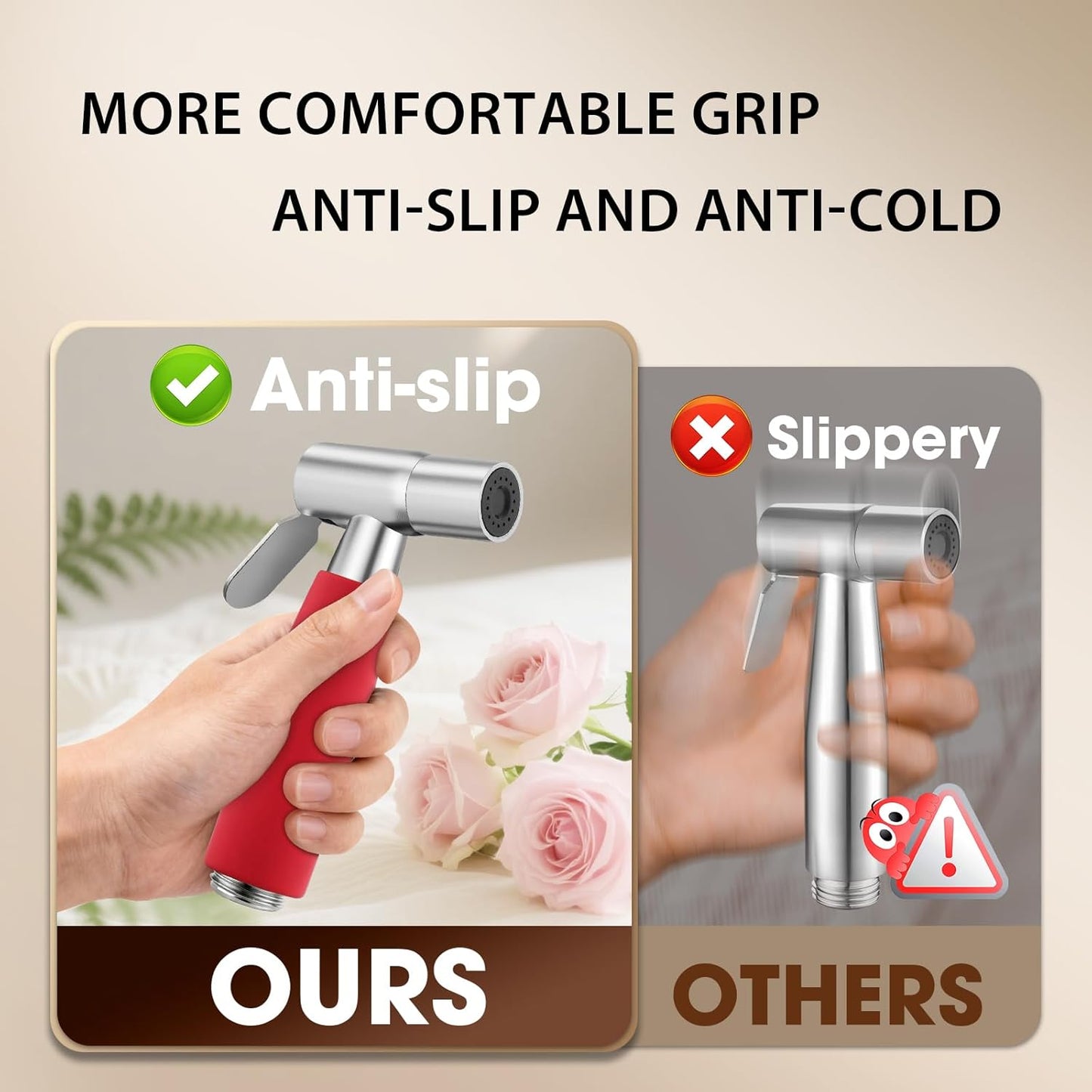 Handheld Bidet Sprayer Head,Stainless Steel Muslim Shower Head for Toilet,Adjustable Pressure Jet Sprayer for Feminine Hygiene and Pet Bath Bathroom Cloth Diaper Cleaning (Multicolor)