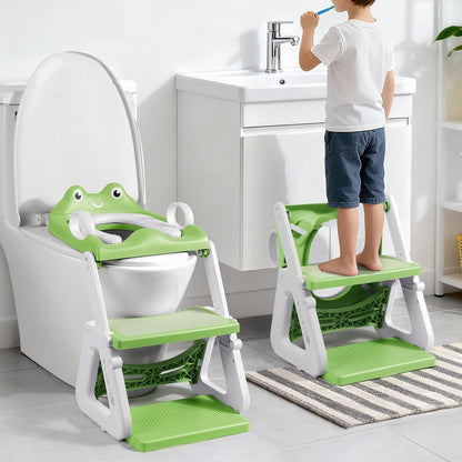 Orzbow Potty Training Seat | Upgrade Toddler Potty Training Toilet with Step Stool, 2-in-1 Stability Toilet Seat for Boys Girls | with Splash Guard, Anti-Slip Pad, Ladder, and Height Adjustable, Pink