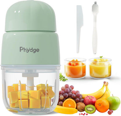 Baby Food Maker, Green Baby Food Blender, 10oz Baby Food Puree Maker, Food Processor for Baby Foods Fruit Vegetable Meat, 10-Second Quick Soft Food Prep for Baby