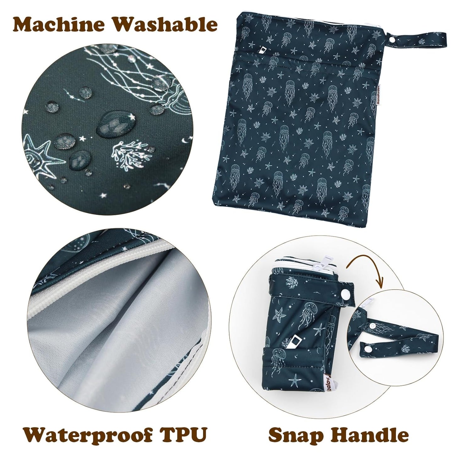 Mama Koala Waterproof Diaper Pods for Baby Items, Cloth Diapers, Swimsuits, Travel, Gym Clothes, Beach, Pump Parts, Toiletries, 2 Pack(DP-Sunset)