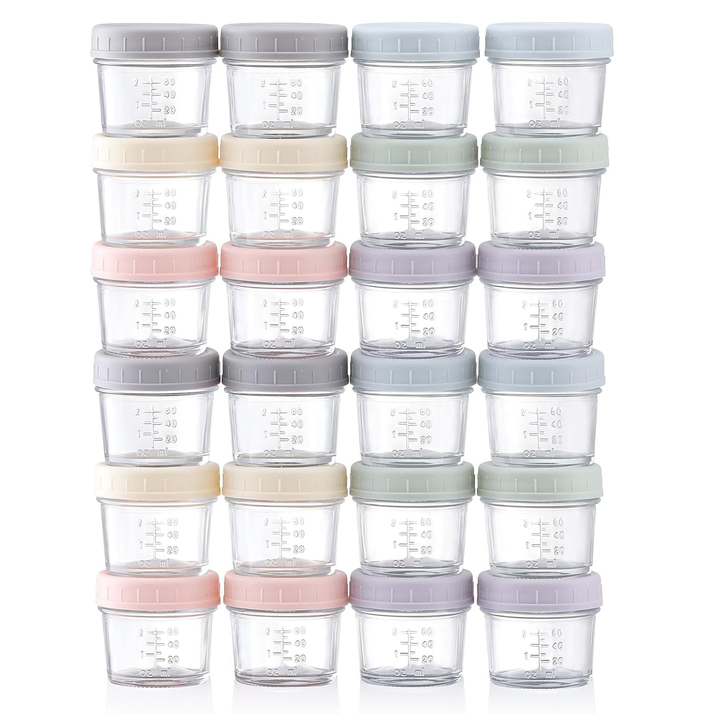 VITEVER 12 Pack Glass Baby Food Storage Containers - 8 oz Baby Food Storage Jars With Lids, Baby Food Maker, Microwave, Dishwasher & Freezer Safe
