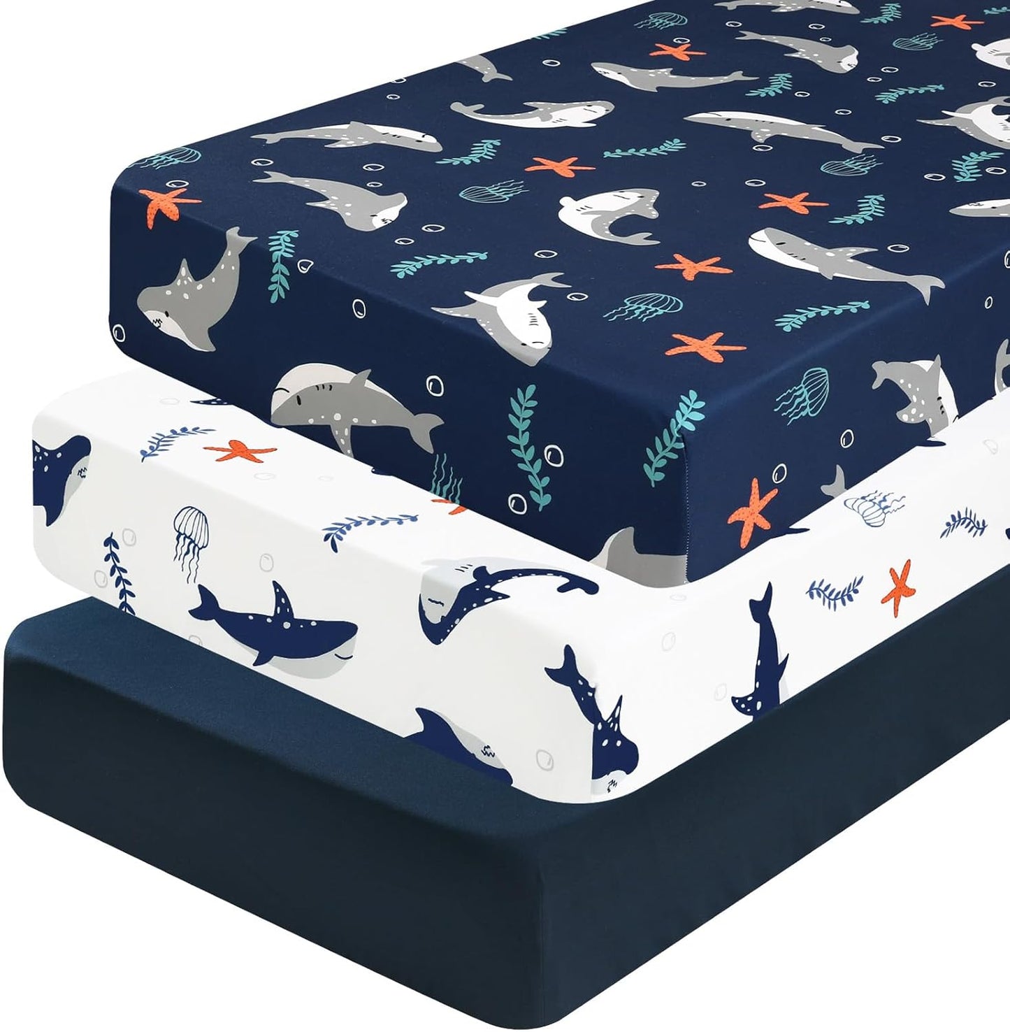 PHF 3 Pack Soft Mini Crib Sheets, Floral & Animal Pack N Play Sheets for Baby Boys Girls, No Slip Universal Fit for Pack N Play, Playard, Portable and Mini Crib Mattresses,Floral & Animal