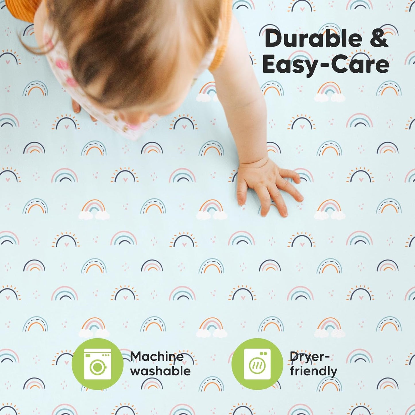 2-Pack Mini Crib Sheets Fitted - 38x26 Pack N Play Sheets for Pack and Play Mattress, Organic Cotton, Soft & Breathable Playard Bedding, Neutral Mini Toddler Bed Cover for Boys, Girls (Dragon Tale)