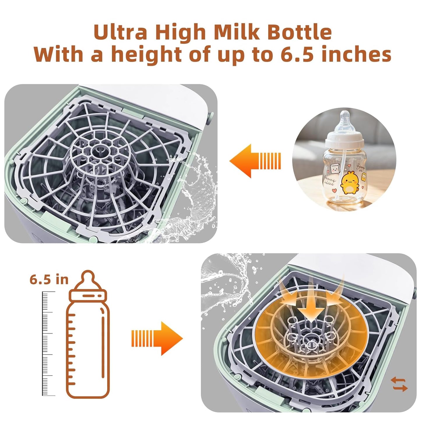 EaseClean Bottle Washer Pro | All-in-One Bottle Washer and Sterilizer and Dryer | Baby Bottle Washer for Bottles, Pump Parts & Baby Essentials | Replaces Hand Washing