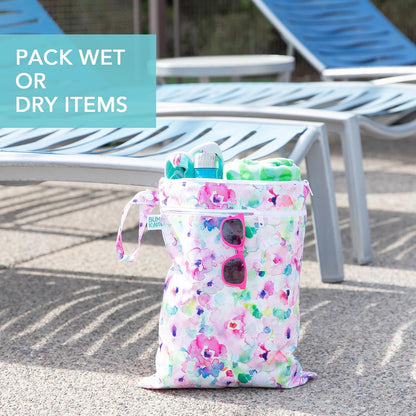 Bumkins Disney Waterproof Wet Bag for Baby, Travel, Swim Suit, Cloth Diapers, Pump Parts, Pool, Gym Clothes, Toiletry, Strap to Stroller, Daycare, Zip Reusable Bag, Packing Pouch, Winnie the Pooh