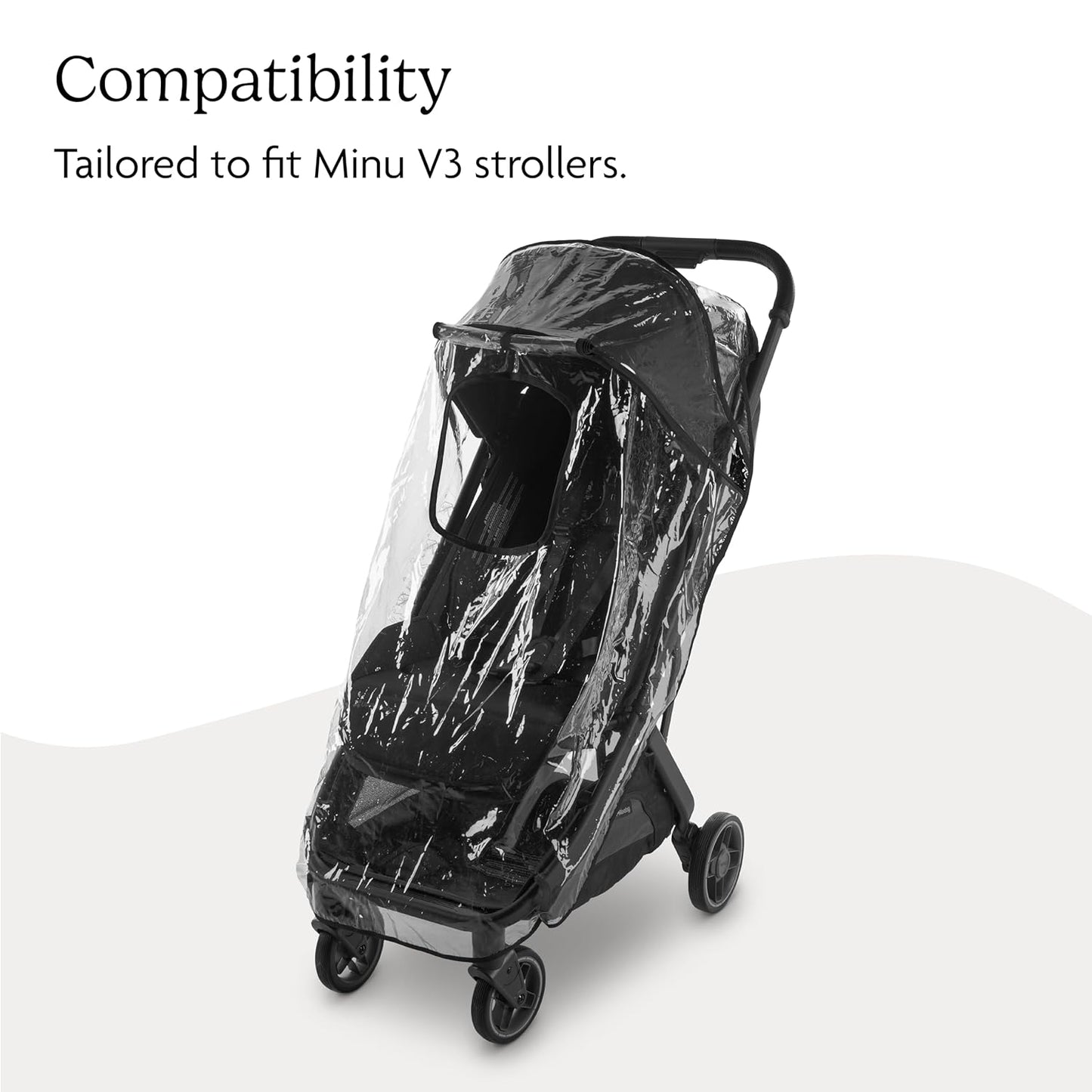 UPPAbaby Minu V3 Rain Shield - Waterproof and Windproof Coverage - Ventilated Design - Quick Attachment - Easy Access to Child