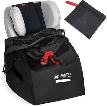 Car Seat Travel Bag for Airplane, Large Waterproof Car Seat Bags Fits Most Infant Car Seats, Convertible Car Seats, Booster Seats, Car Seat Bases, Adjustable Shoulder Strap, Blue