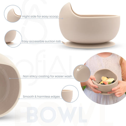 BPA-Free Non-Toxic Silicone Baby Feeding Set – Suction Plate, Bowl, Bib & Cup – 11-Piece Baby Led Weaning Set for Ages 6-18 Months – Eco Gift Bag (Dusty Blue)