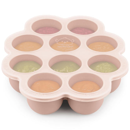 KeaBabies Silicone Food Freezer Trays with Lid, 2oz x 10 Pods Baby Food Storage Containers, Easy Puree Meal Prep, Breast Milk Silicone Freezer Molds, Dishwasher, Microwave Safe, BPA-Free (Chai Latte)