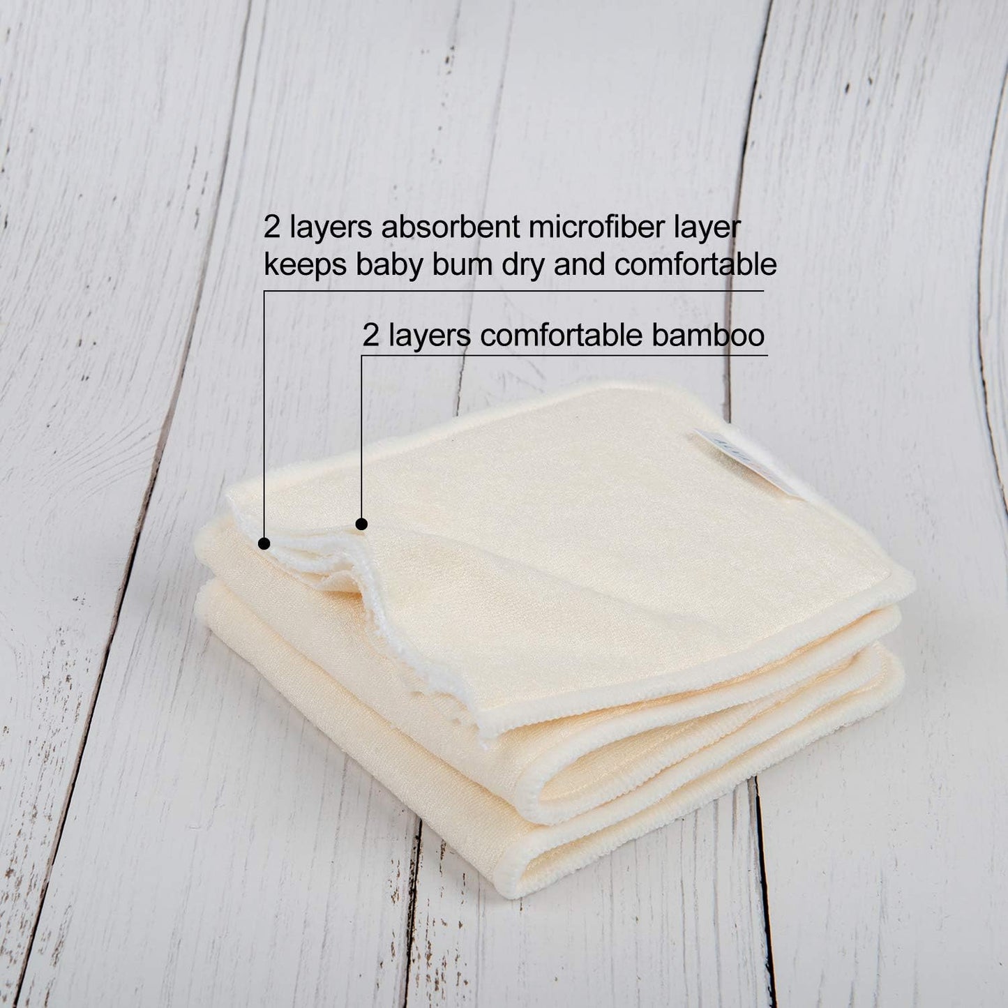 AlVABABY 12pcs Cloth Diaper Inserts,5-Layer Inserts,Reusable Liners for Baby Cloth Diapers12ZTN