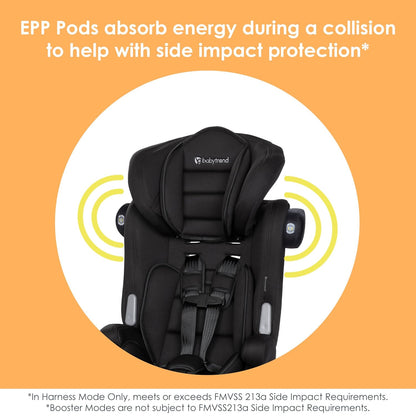 Baby Trend Hybrid SI 3-in-1 Combination Booster Seat, Dash Plum – Side-Impact Protection, 3-Stage Growth Design, Adjustable Headrest, Cushioned Comfort