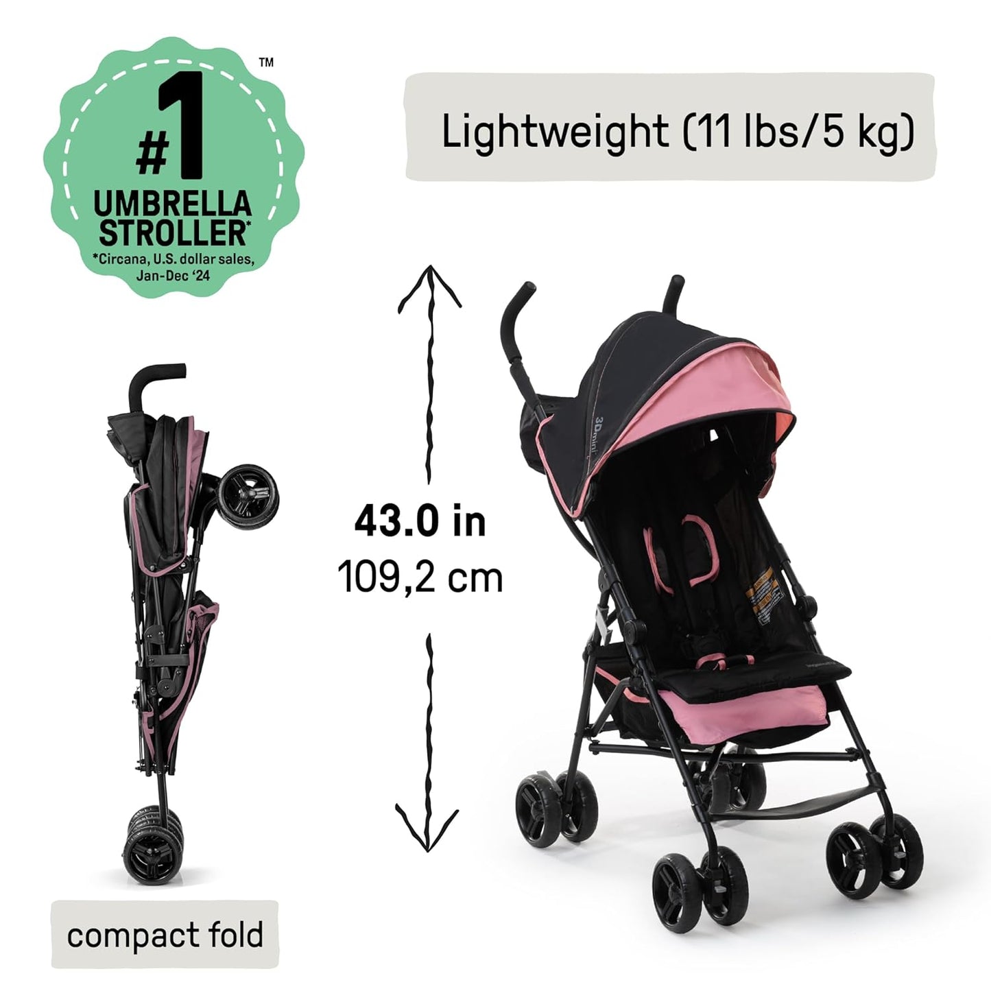 Ingenuity 3D Mini Stroller Rain Cover, Baby Weather Shield for Rain, Wind & Snow, Fits 3D Mini Strollers, Vented Airflow, Clear Visibility, Easy Install & Storage – Clear
