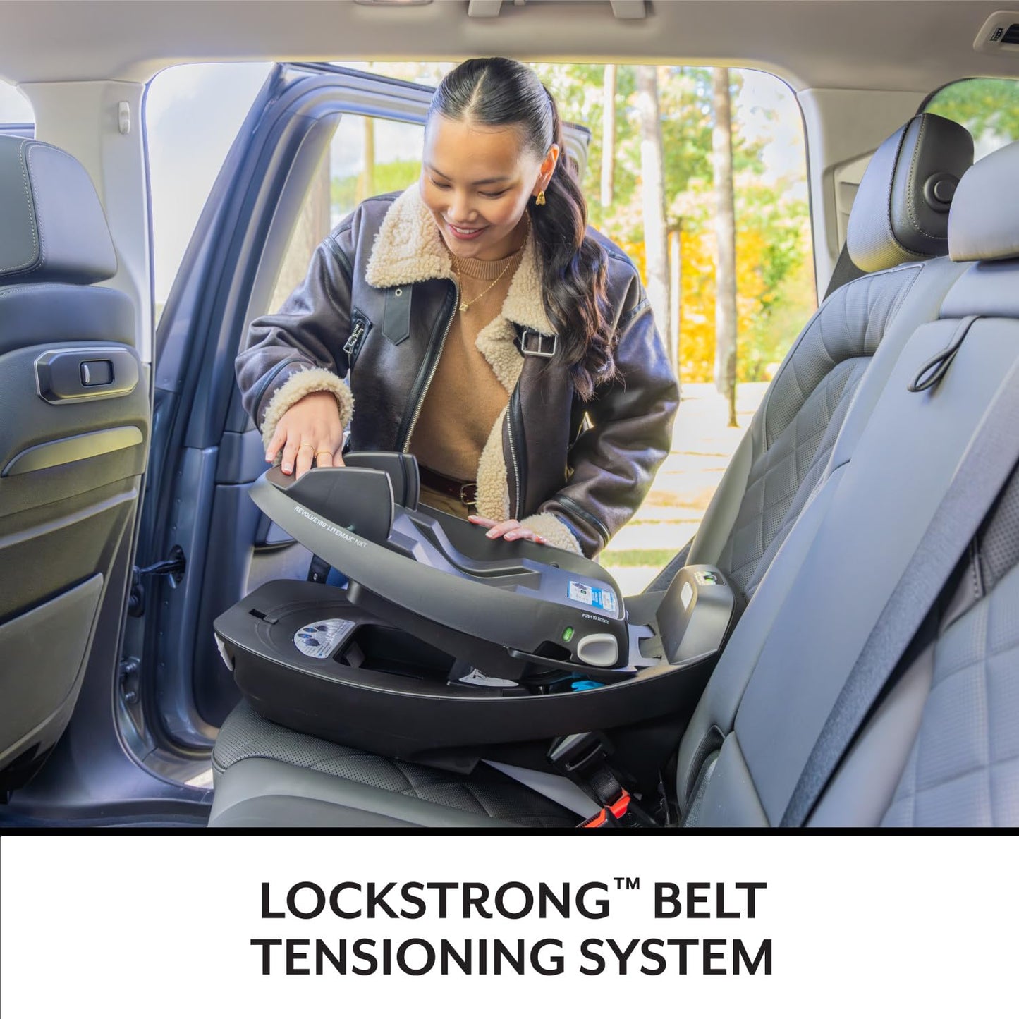 Evenflo Revolve180 LiteMax NXT Rotating Rear-Facing Lightweight Preemie and Infant Car Seat 3-30lbs. with SensorySoothe. Easy Install with Base (Agate Purple)