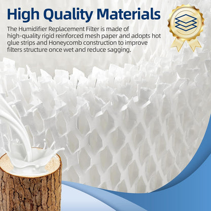 DerBlue 6 Pack Humidifier Replacement Filter Compatible with Canopy Bedside Humidifier and Nursery Humidifier,Wood Pulp & Paper Filter