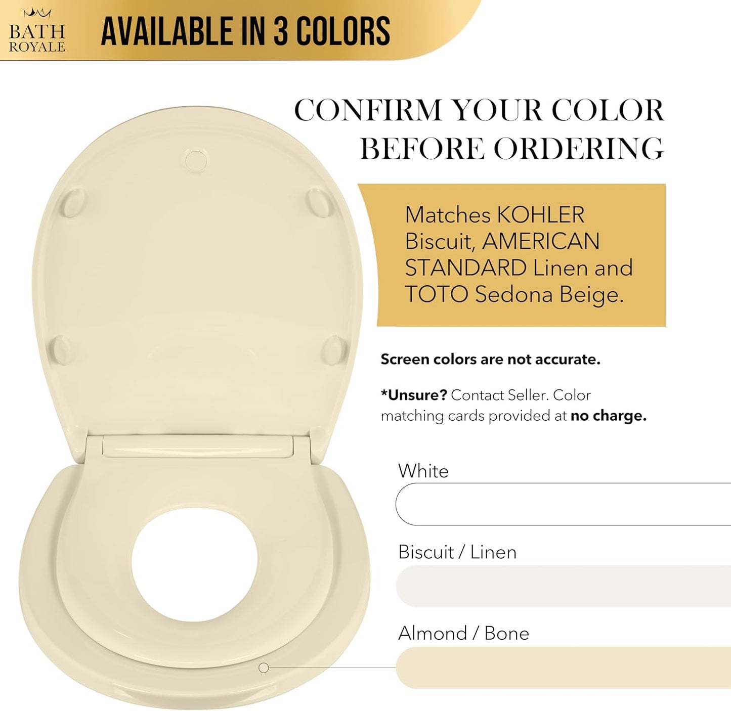 BATH ROYALE Potty Training Seat - Soft Close, Kingsport BR721-00, Elongated White, Adult & Child Combo