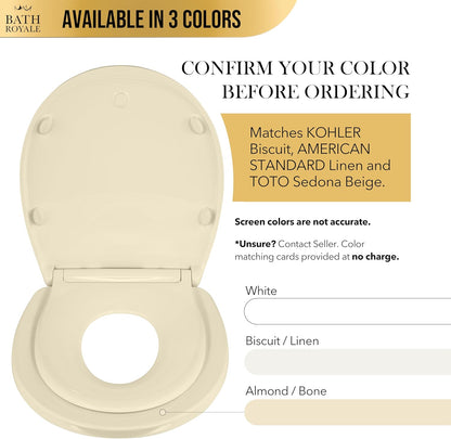 BATH ROYALE Potty Training Seat - Soft Close, Kingsport BR721-00, Elongated White, Adult & Child Combo
