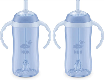 NUK Learner Straw Cup, 10oz, 2-Pack - Toddler Sippy Cup with Soft Straw for Easy Drinking, Suitable for Ages 8 Months and Up, Timeless Collection
