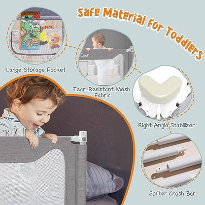 G TALECO GEAR Bed Rail for Toddlers, Stable Protective Bed Side Rails, Baby Bedrail Guard for Twin Full Queen & King Size Bed ((3 Sides for Full Size) 74.8x74.8x54 Inch)