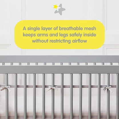 BreathableBaby Breathable Mesh Liner for Full-Size Cribs, Classic 3mm Mesh, Lavender (Size 4FS Covers 3 or 4 Sides)